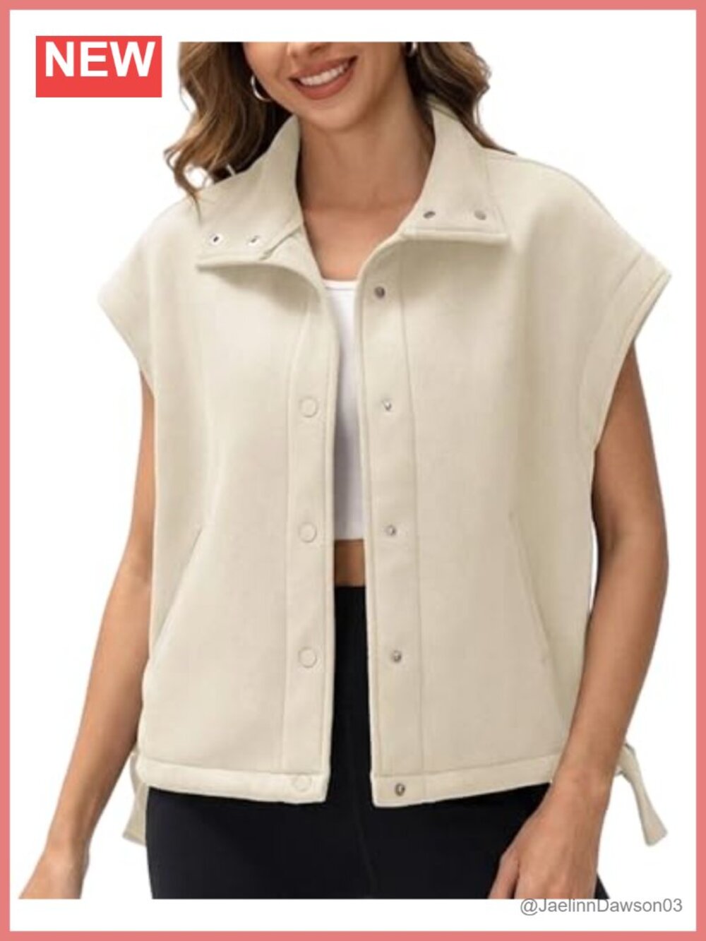 Faux Suede Fleece Lined Vest Sleeveless Warm Outerwear Loose Fit